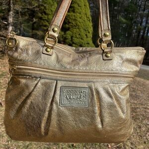COACH Poppy Metallic Gold Shoulder Bag
